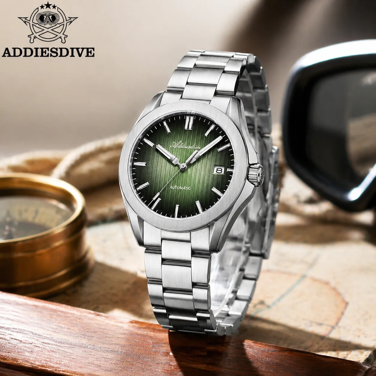 

ADDIESDIVE Men's Mechanical Watch 8215 Automatic Luminous Sapphire Leisure Watch 200m Waterproof Gradient Personalized Watches