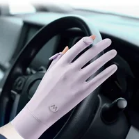 Women UV Sun Protection Gloves Breathable Touchscreen Sunblock Gloves Non Slip Ice Silk Cycling Gloves for Cycling Driving - Image 4