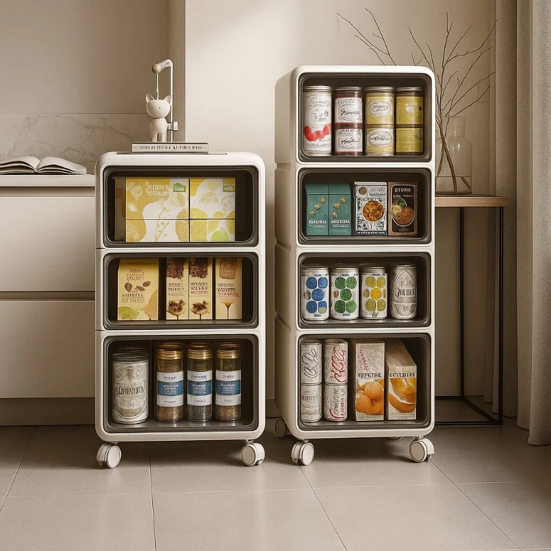 

Extra-Height Thickened Living Room Drawer Snack Storage Cabinet Movable Multi-Function Toy Organizer Closet for Home