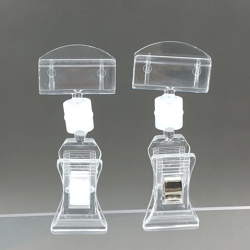 

Wholesale Clear POP Small Clips Holders Merchandise Plastic Sign Paper Card Display Price Label Promotion Retail 2800pcs