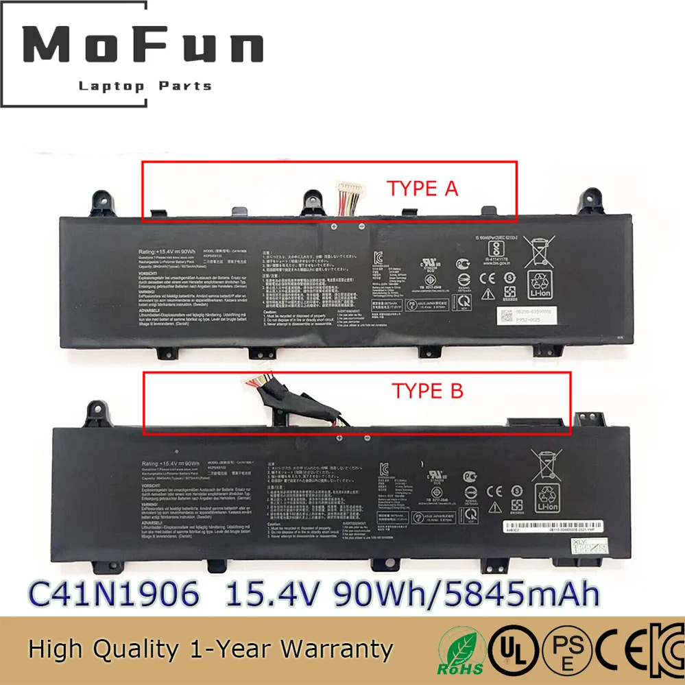 New Original C41N1906 15.4V 90Wh Notebook Battery for Asus TUF Gaming FA706IU FA506 FX506 C41N1906-1