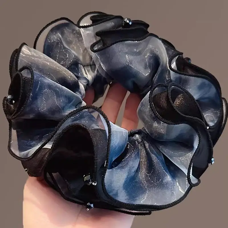 Koreanische Vintage Farbverlauf-Gaze-Haargummis Elegante Elastische Haarbänder für Damen Schicke Dutt- und Pferdeschwanz-Haaraccessoires – Detail 2