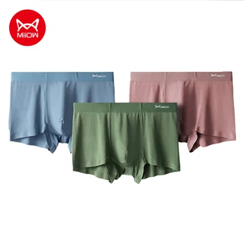 Miiow 3Pcs Modal Mannen Ondergoed Boxer Shorts Naadloze Geen Spoor Comfort Underpants Man Boxershorts L-5XL Plus Size Mannelijke Slipje