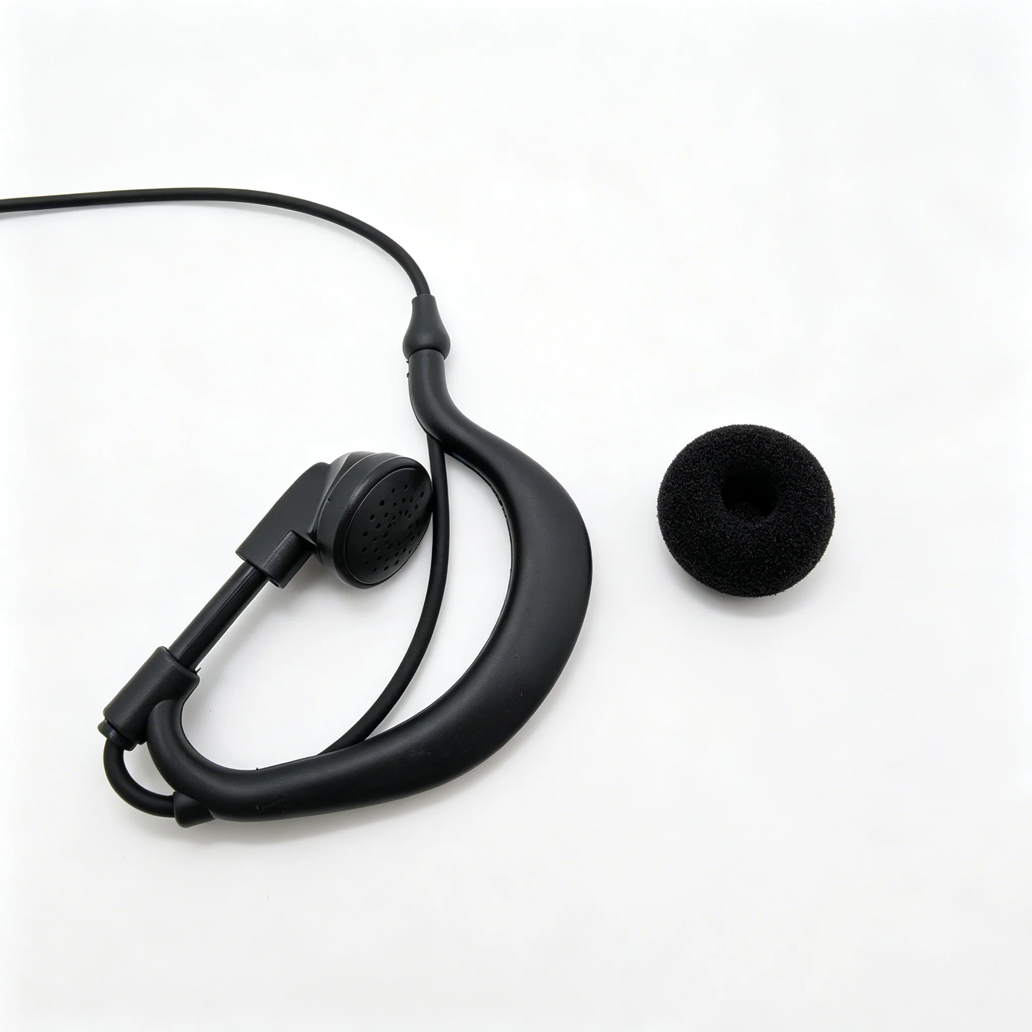 Auriculares de Escucha Única de 3.5mm, Accesorio de Auricular Individual, Protector de Oído Suave Giratorio para Walkie-Talkie, para Ambos Oídos (Izquierdo/Derecho)