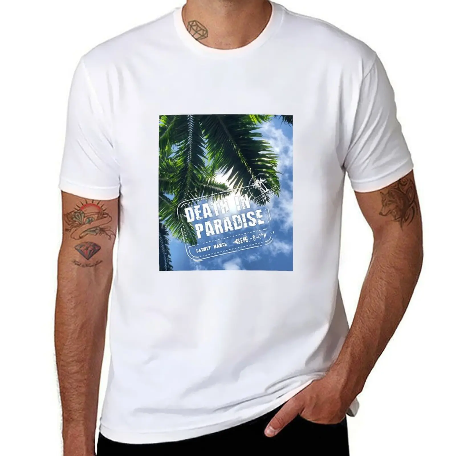 

BBC Death in Paradise T-Shirt men t shirt cotton 100% man graphic t shirt T-Shirt