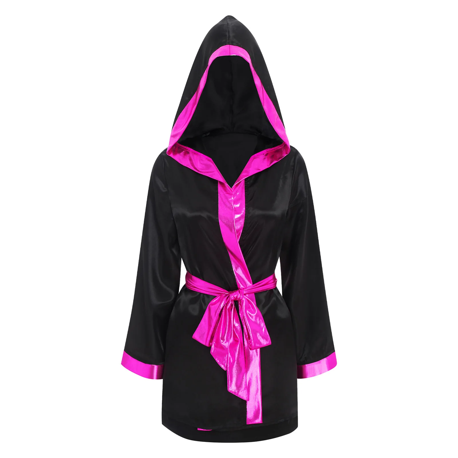 Women Adults Cosplay Boxer Costume Hooded Boxing Robe Roleplay Martial Arts Halloween Roleplay Muay Thai Fight Grappling Outfit