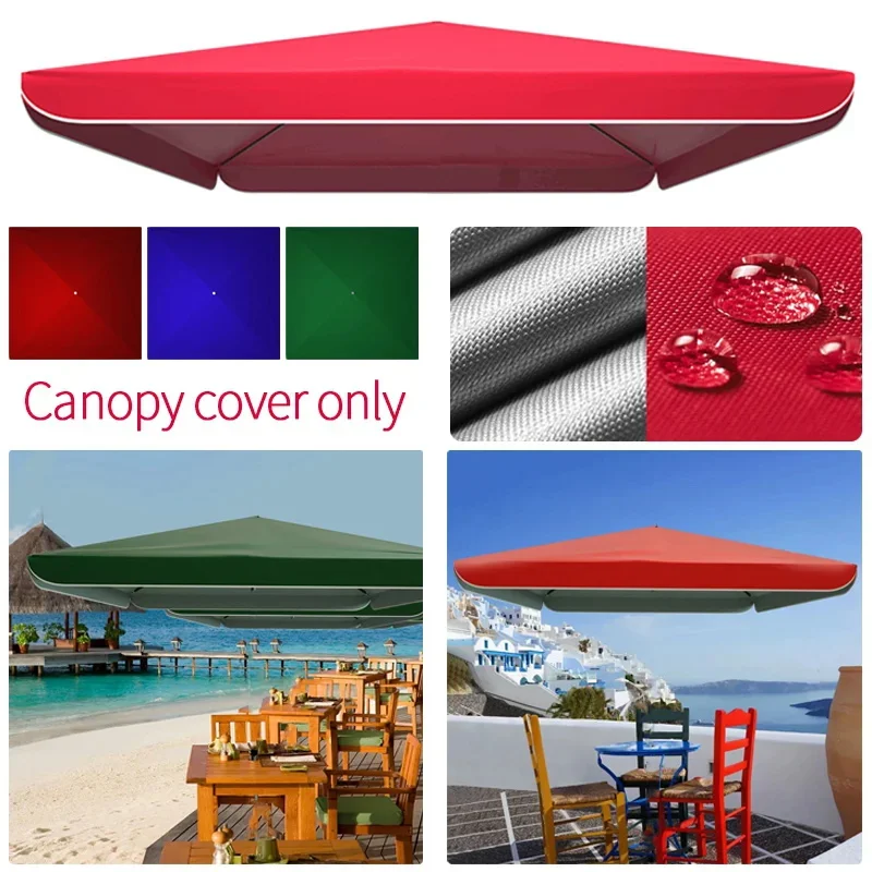 2.9M Outdoor Parasol Replaceable Cloth Without Stand Canopy Tent Gazebo Cover Square Camping Shade Cloth for Garden Patio