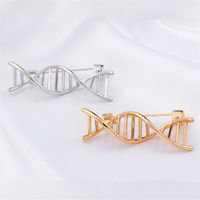 DNA Double Helix Enamel Brooch Gold Color Medical Biology Research Series Pins Fashion Jewelry Lapel Badge Nurse Doctor Gift