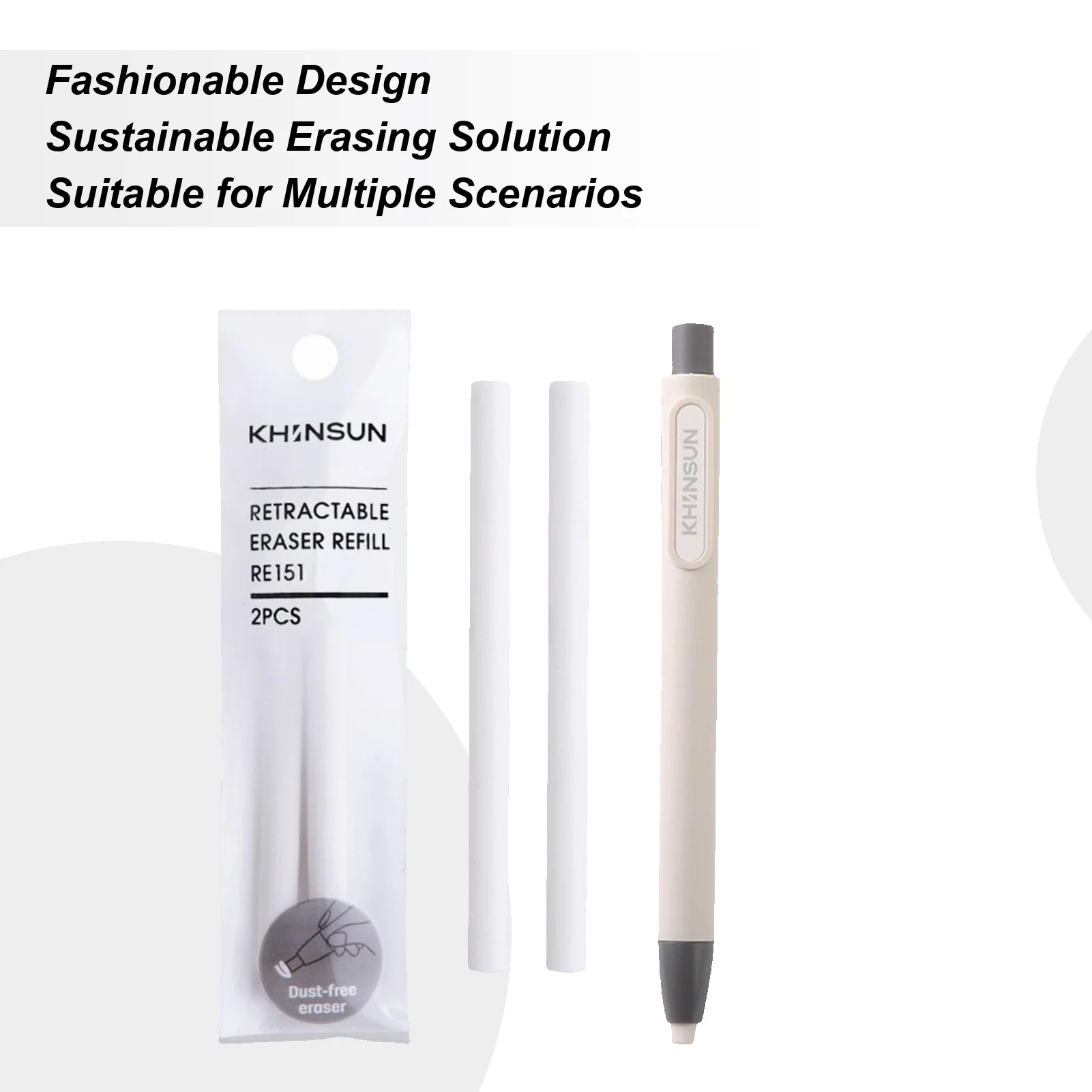 Prensa retráctil lápiz borrador corrección suministros pluma estilo lápiz goma escritura útiles escolares papelería