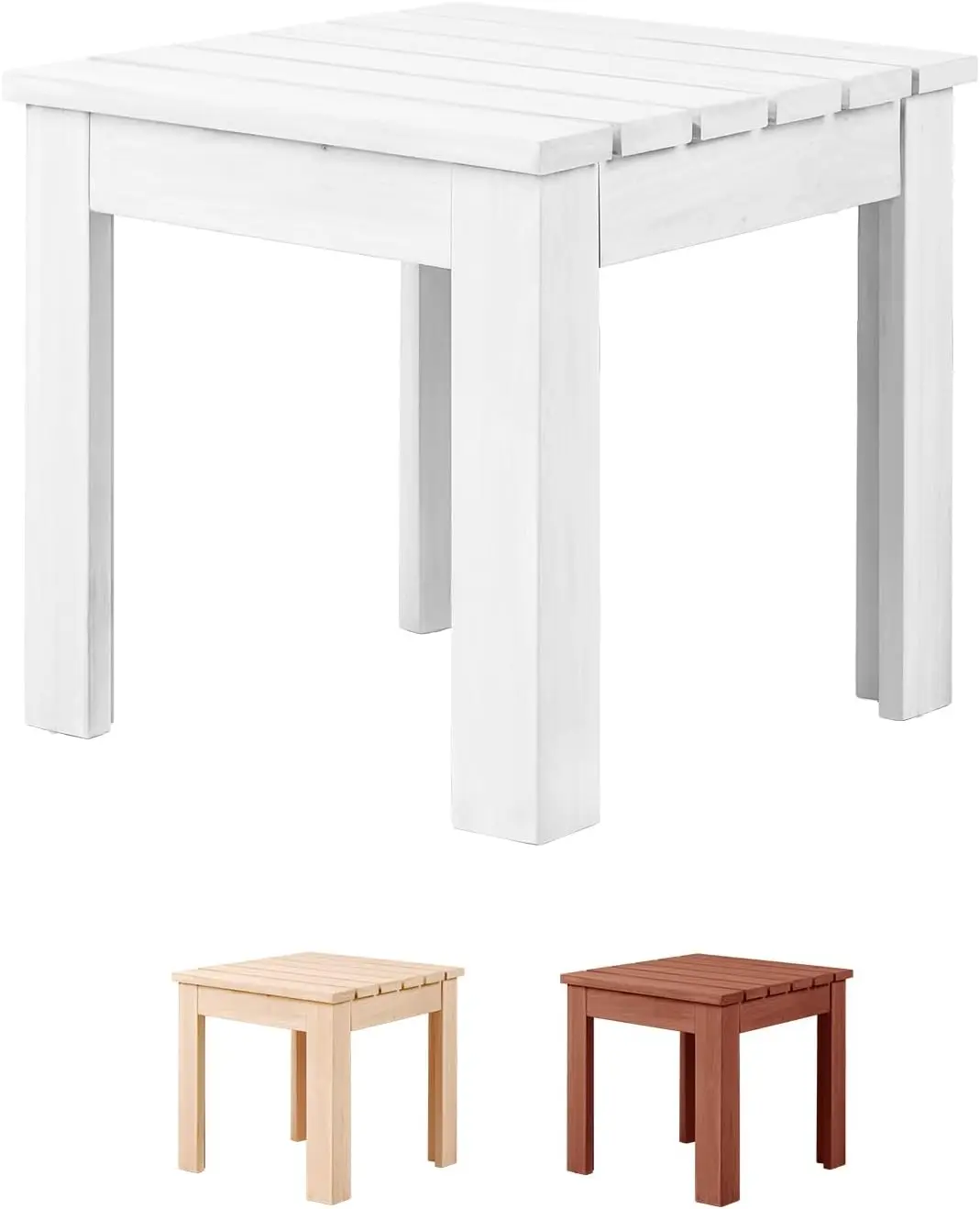 مكتب جانبي خشبي خارجي لمقعد كرسي آديرونداك، طاولة قهوة متينة من خشب التنوب لفناء الحديقة والشرفة وصالة كرسي الشاطئ #1