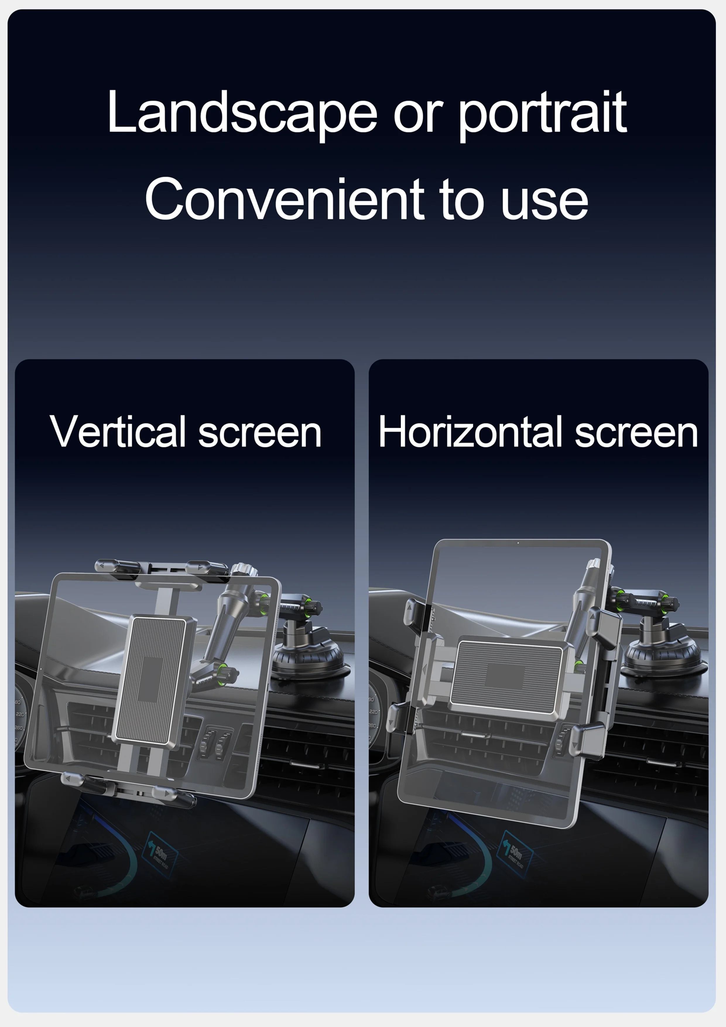 SMGXHE Armaturenbrett-Tablet-Halterung für Auto mit Saugnapfbefestigung, universell passend für 7"-15"-Tablets und 4"-7"-Handys – Detail 9