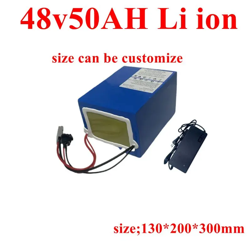 

CZW настройка 48 В 50 Ач литий-ионный аккумулятор Li-ion BMS для 2000 Вт 1500 Вт инвертор RV EV скутер трехколесный велосипед Транспортные средства велосипед + зарядное устройство 5А