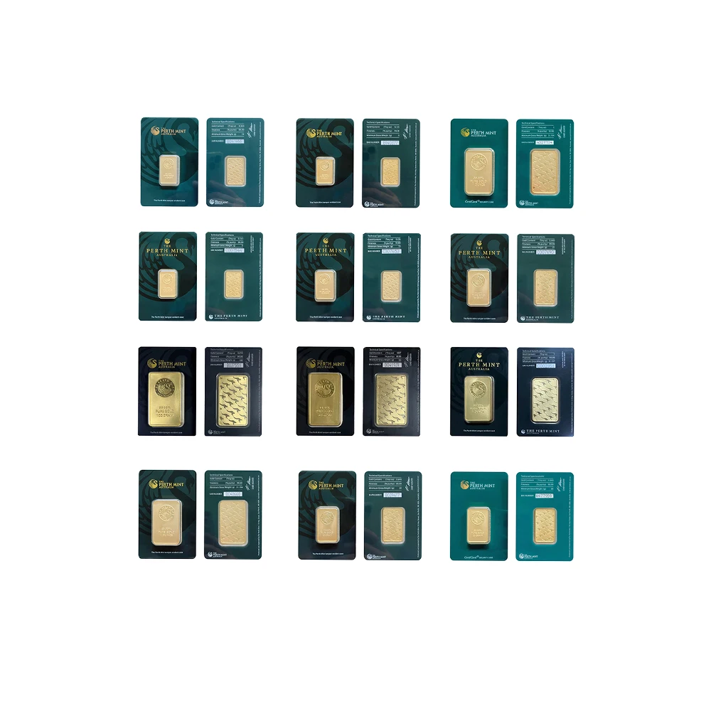 

1oz/5g/10g/20g/50g/100g Gold Bar Series Seal Packaging With Different Serial Number Bullion Non-Magnetic Copper Hot Selling Gift