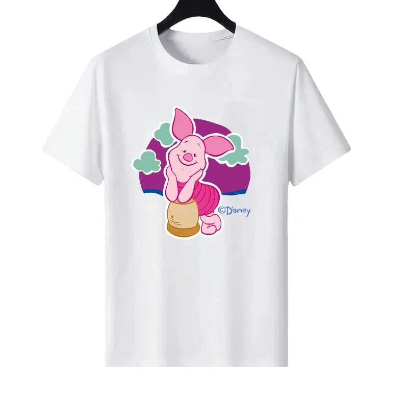 

Disney Pooh Bear Pattern Woman Fashion Sporty Loose Parent-child Clothing Tops Ladies Cheap Short Sleeves T-Shirt Sweatshirts