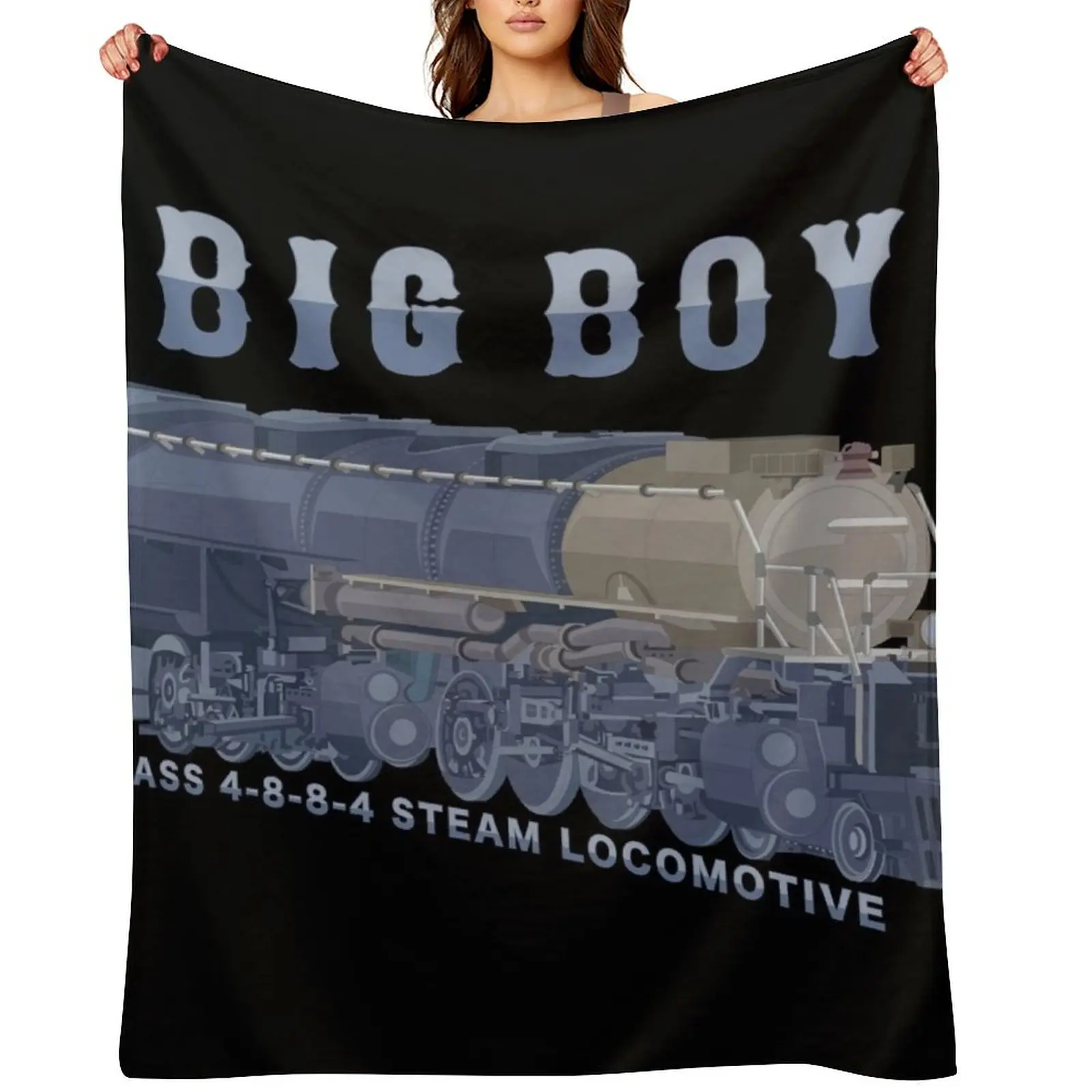 

Big Boy Steam Train 4000 Class Locomotive Color Diagram Gift Throw Blanket Soft Plush Plaid Sofa Baby Blankets