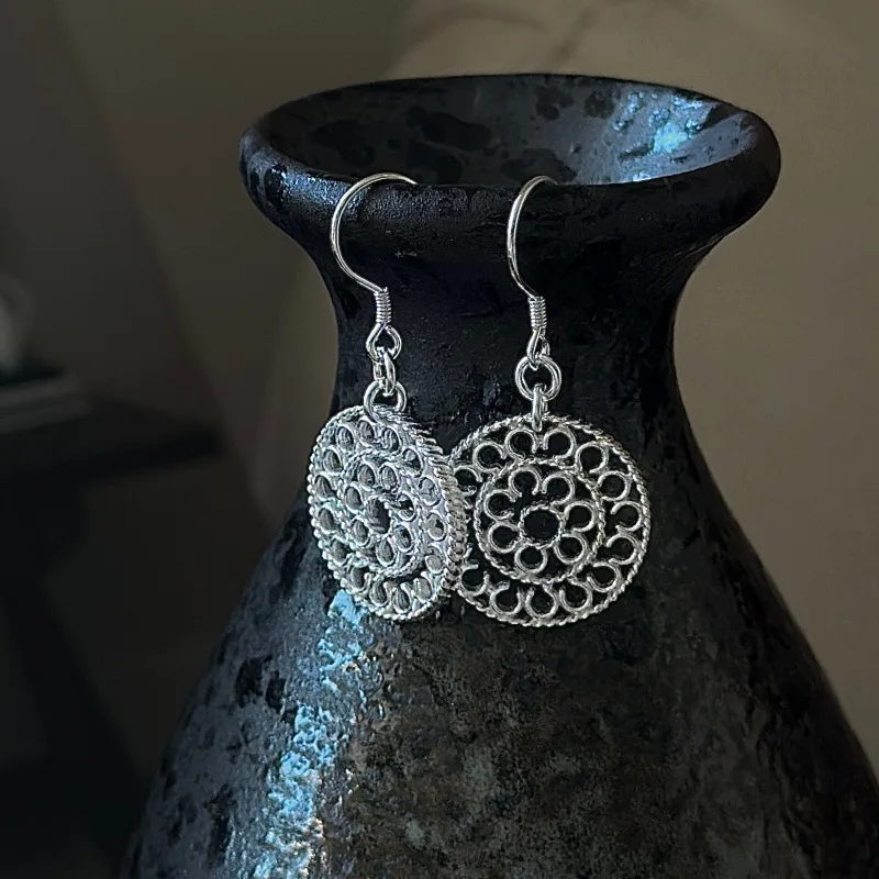 

CHOZON S925 Solid Silver Earrings Korean Vintage Minimalist Dainty Jewelry Gift for Women