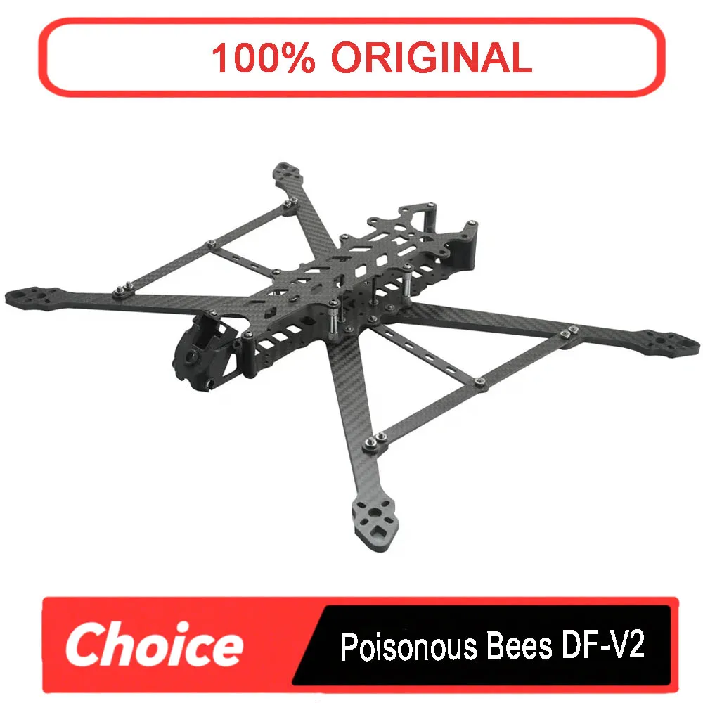 

Poisonous Bees DF-V2 FPV Frame (8-10", Carbon Fiber) - 367-427mm Wheelbase, Lightweight for Long-Range/Freestyle Quads