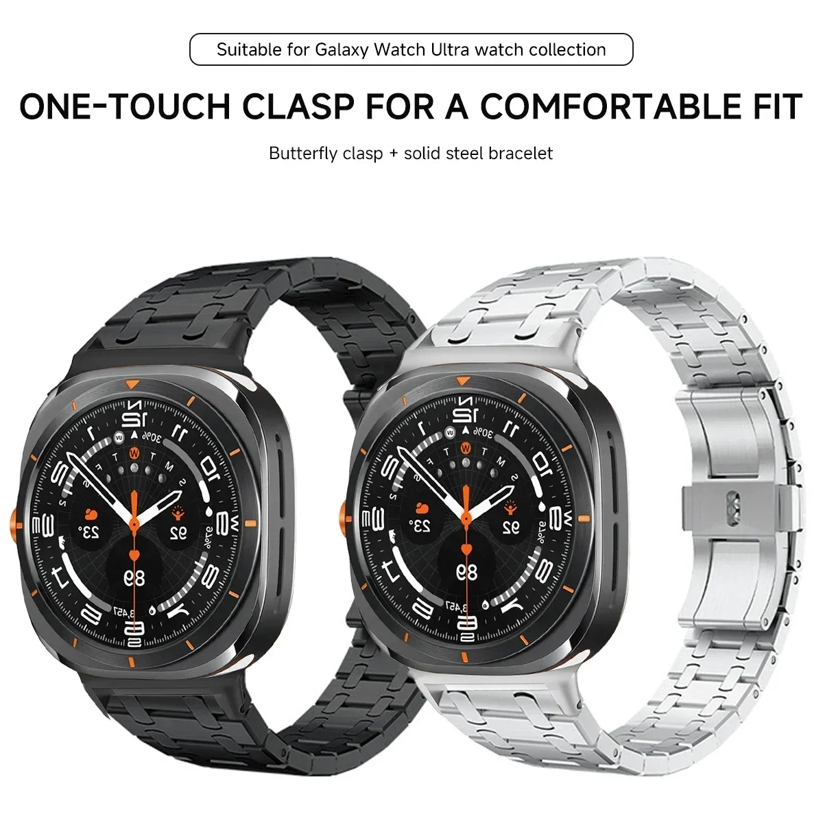 

Metal link Bracelet for samsung galaxy watch Ultra 47mm Luxury Stainless steel strap galaxy watch ultra47mm strap women man band