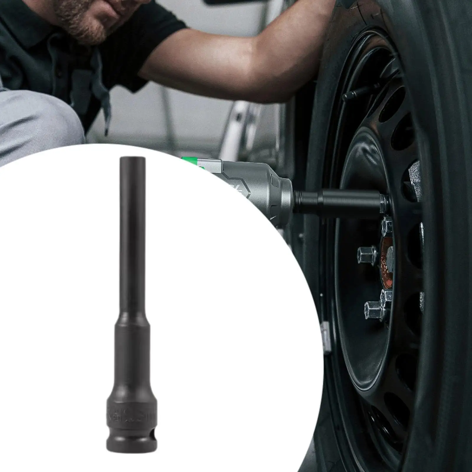 1/2 inch Hex Socket Stable Wear Resistant Anti Slip for Car Repair Electric Wrench Socket Hexagon Socket Extended Thin Wall
