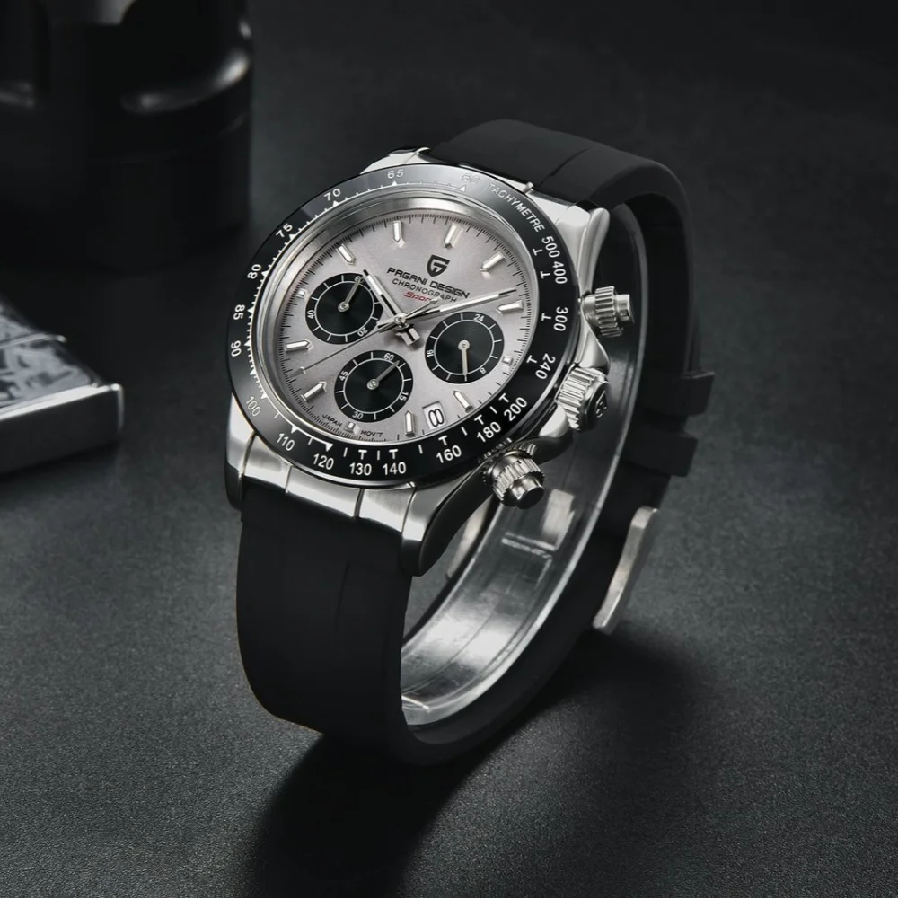 Original New PAGANI DESIGN PD-1664 / PD-1644 Japan VK63 Movt Quartz Wristwatches Sapphire Waterproof Chronograph Reloj Hombre