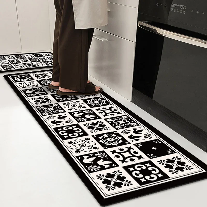 

Oil-proof Waterproof Kitchen Floor Mat Home Decoration PVC Anti-fouling Carpet Easy Clean Balcony Non-slip Rug ковер Tapis 러그