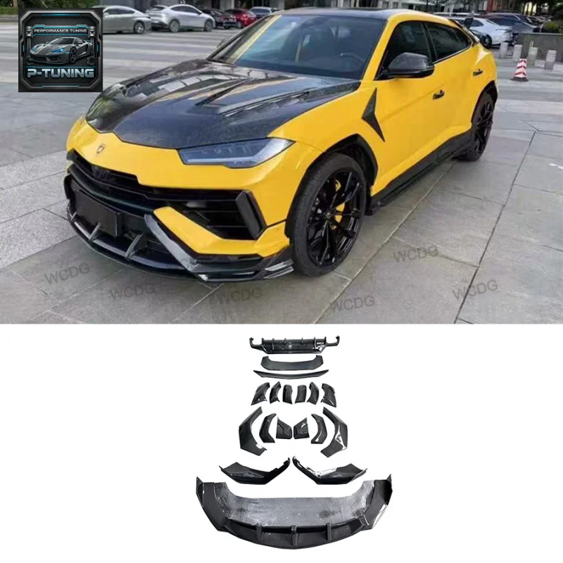 

For 2023+ Lamborghini Urus S to V Style Dry Carbon Fiber Body Kit Front Bumper Lip Rear Diffuser Fender Wheel Arch BodyKit