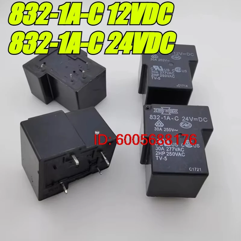 （Brand New）5pcs/lot 100% original genuine relay:832-1A-C 12VDC 832-1A-C 24VDC 5pins 30A