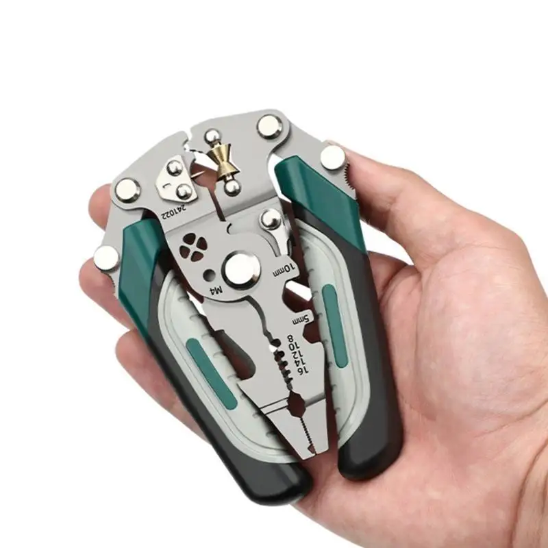 

Foldable Wire Stripper And Cutter Crimper Tool Wire Stripping Tool For Electrical Cable Work Compact And Portable Design