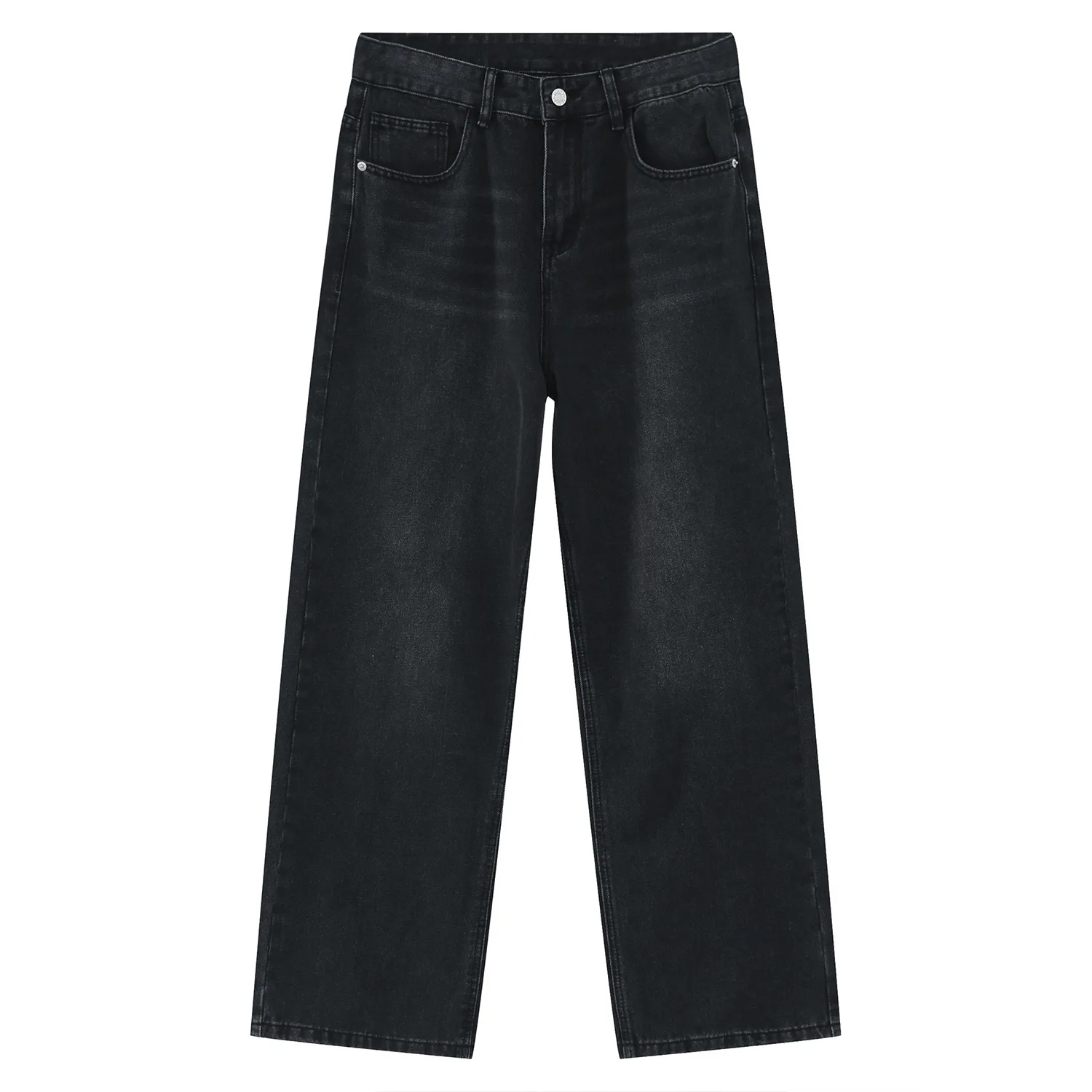 Retro Jeans for Men and Women, Straight Loose American-style Old Wide-leg Casual Trousers