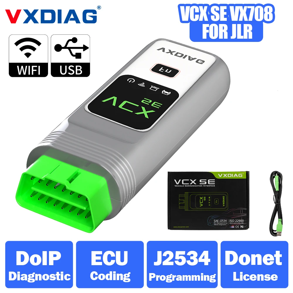 

VXDIAG VCX SE VX708 for JLR DoIP Car OBD2 Diagnostic Scanner J2534 Programming Coding Active Test Work with JLR SDD Pathfinder