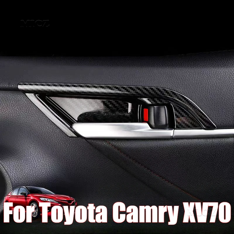 

Для Toyota Camry XV70 70 2018 2019 2020 2021 2022 2023 Автомобильная наклейка внутренняя дверная ручка чаша рамка Крышка отделка наклейки аксессуары