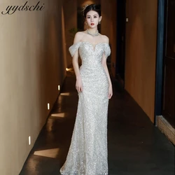 Luxury Tulle Boat neck Off The Shoulder Sleeveless Wedding Dresses For Woman 2024 Sweep Train Bridal Gowns vestidos de novia