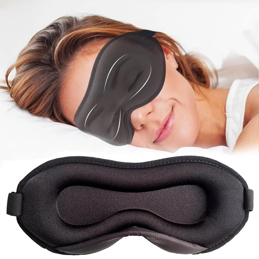 Eye Mask for Sleeping Blackout Sleep Mask Blindfold Soft 3D Eye Mask Eye Cover for Eyelash Extensions with Adjustable Strap