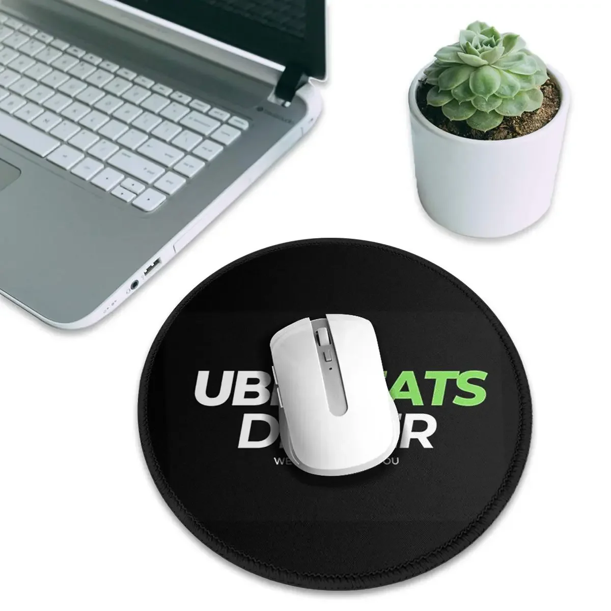 Uber Eats Driver Logo Food Delivery Driver Round Mouse Pad Computer Keyboard Mouse Mat Gamer Laptop Desk Mat Office Table Mats