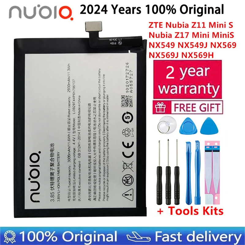 100% Original Li3929T44P6h796137 Battery For ZTE Nubia Z11miniS Z11 miniS NX549J Z17mini Z17 mini NX569H NX569J Battery 3000mAh