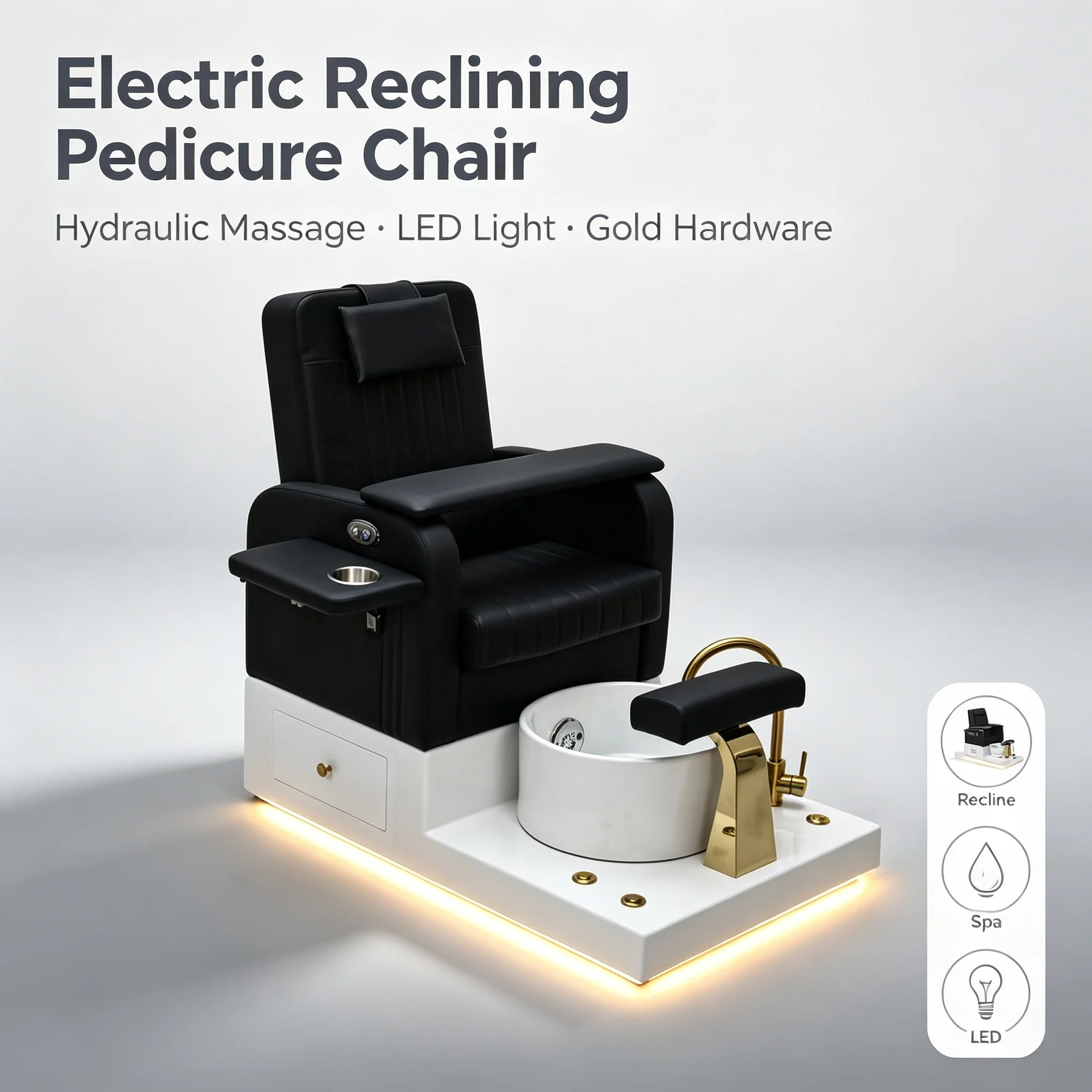 Electric Pedicure Chair with Foot‑repair Function for Foot‑bath Parlors Spa Massage Shops