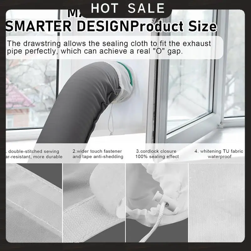 

24-часовая доставка, портативный кондиционер, комплект оконных вентиляционных отверстий, крышка шланга переменного тока, изоляционная пленка для воздуховода, подходит для 5 дюймов и 5,9 дюймов Exh