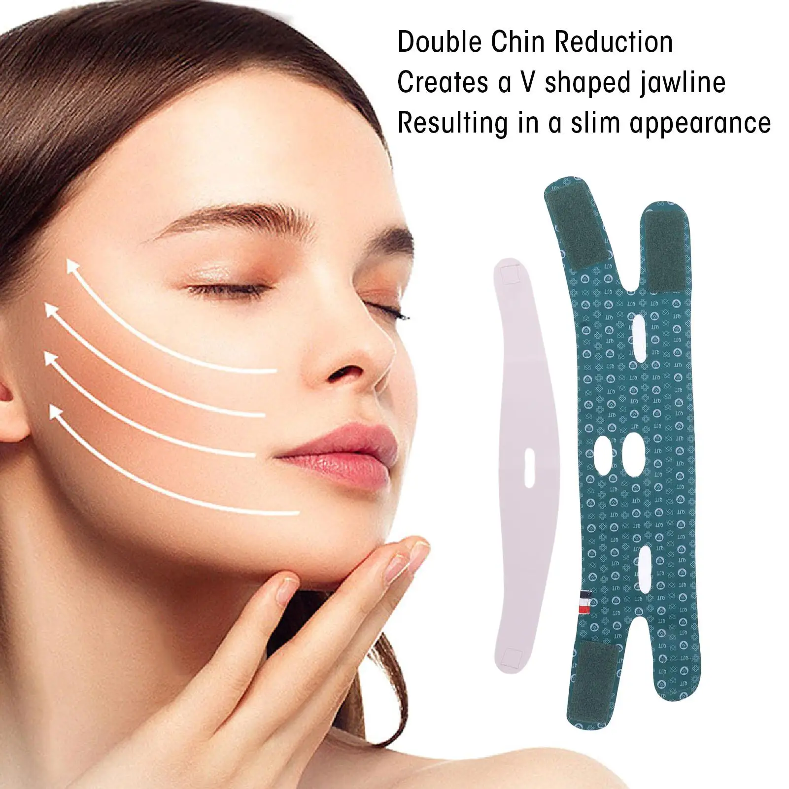 Ultra Thin Double Chin Reducer Strap: Sag Prevention for Office - Soft, Reusable V Shape Face Strap for Men & Women