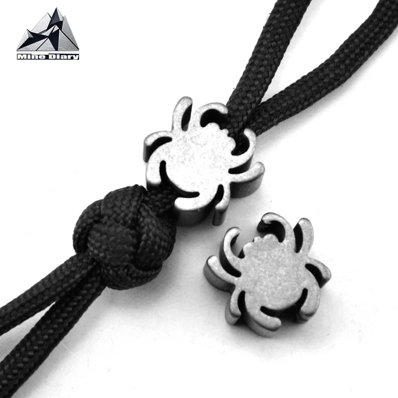 

Titanium Spider Knife Pendant Rope Pendant Fidget Push Slider Pendant Knife Accessories Jewelry EDC Knife Decorative Piece