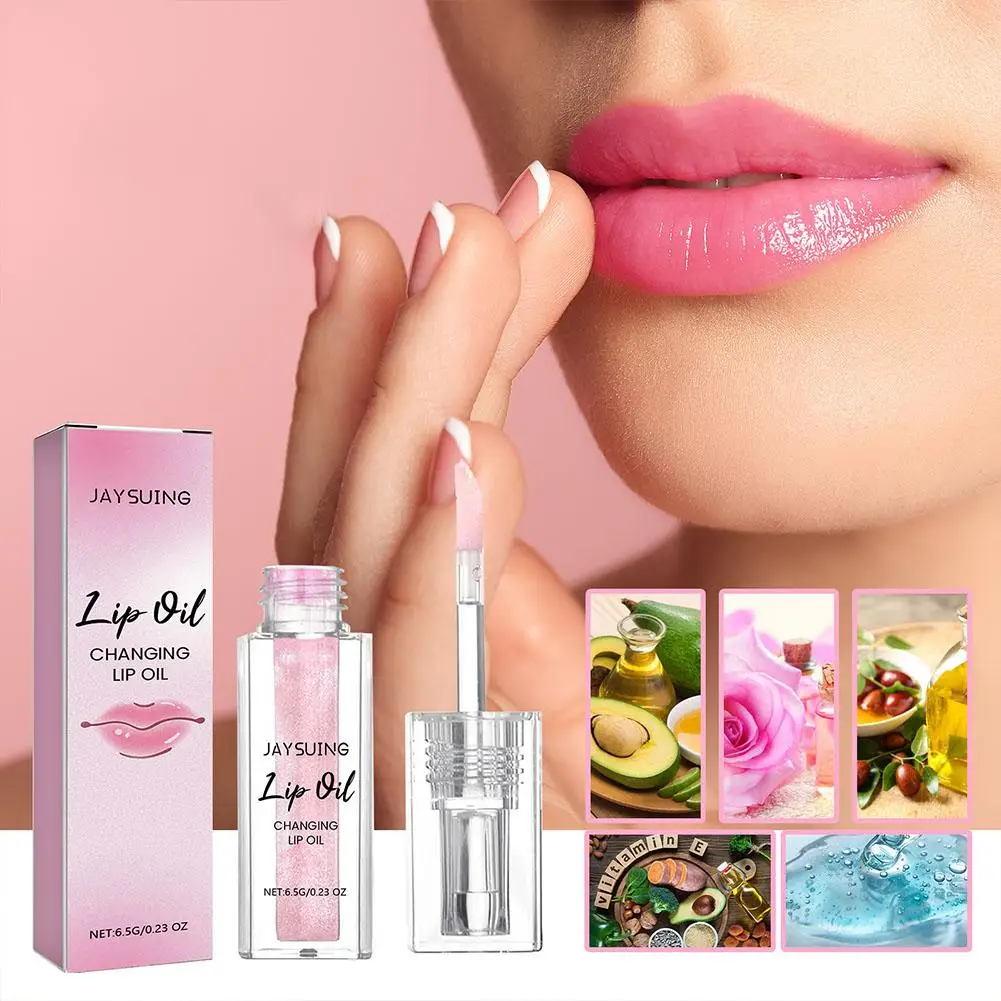 Farbwechsel Lippen öl Kosmetik Farbwechsel Lippen lippe pflegendes Plump ing Oil klebrig feuchtigkeit spendend transparent nicht getönt r3w2