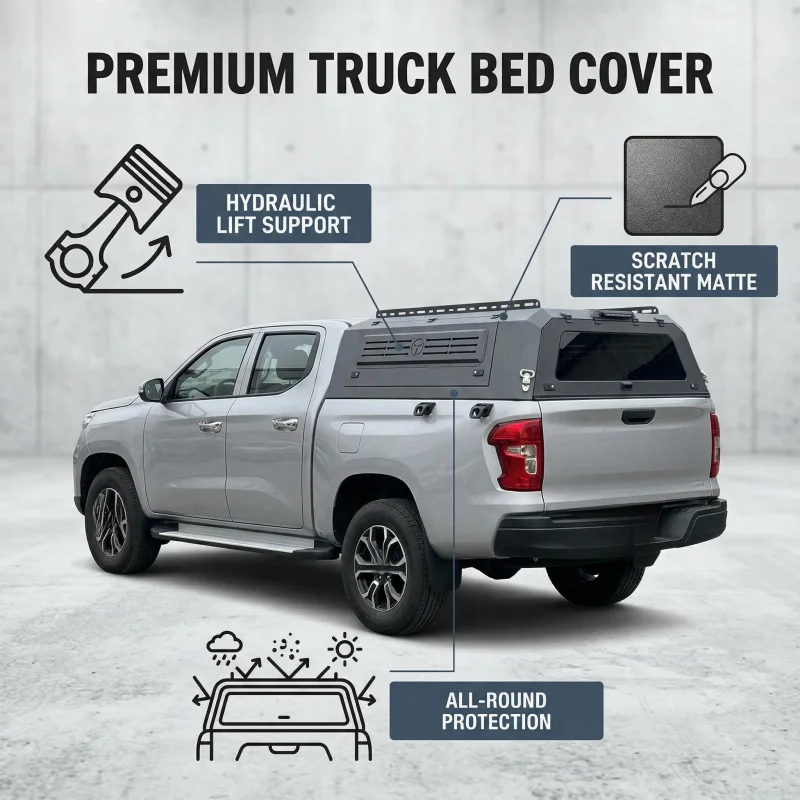 High Quality Custom Color Aluminum Alloy Retractable Waterproof Manual Canopy for 2024+ 48V Mild Hybrid Pickup Truck