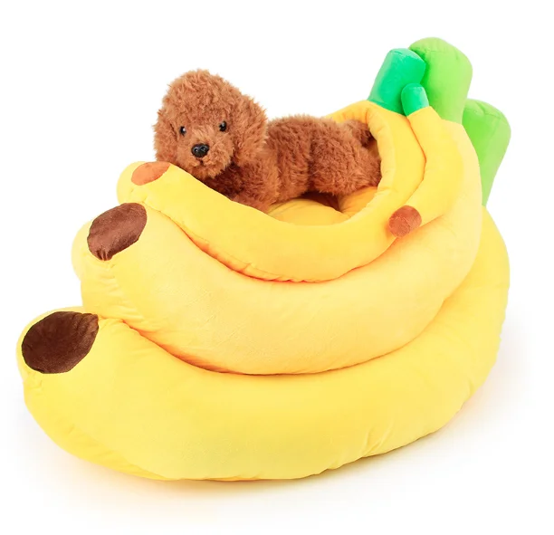 

Banana Shaped Pet Dog Beds Warm Soft Cat Dog Mat Pad Detachable Dogs Sofa Bed For Sleeping