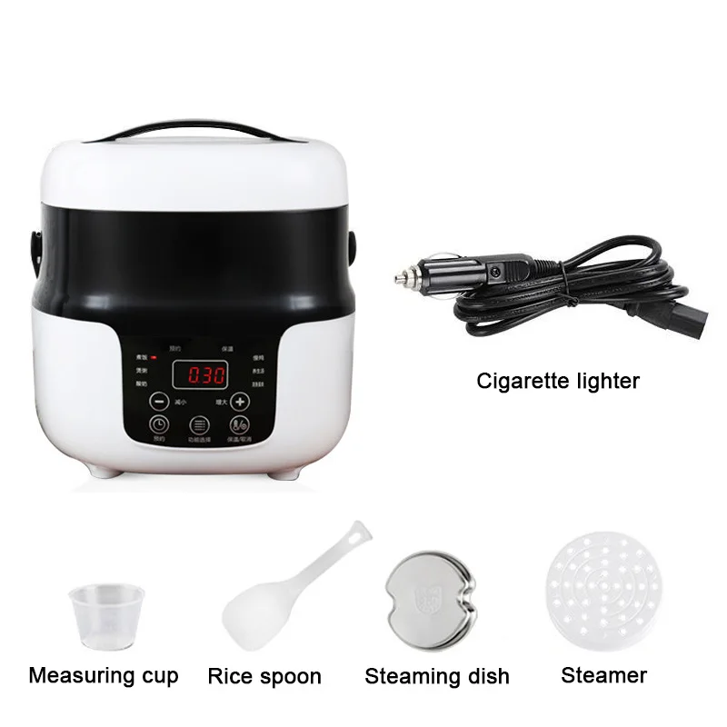 cigarette lighter soup warmer Car Rice Cooker 12V 24V 220V Car Home Dual Use Portable Soup Pot  Multicooker Porridge Cooking Machine Truck Food Steamer Heater