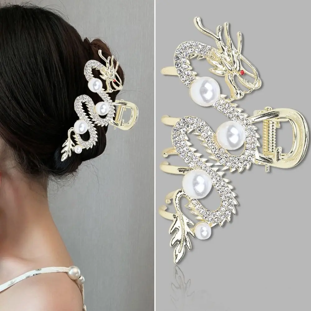 Hair Accessories Blue Dragon Blue Dragon Hairpin Zodiac Alloy Metal Hair Claw Simple Shark Clip Metal Hairpin Women view 6