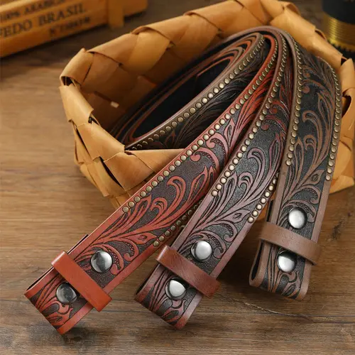 Imagen 1 del producto Estilo vaquero retro personalizado vestir estilo retro unisex versátil moda cinturón de flores regalo para hombres mujeres perfecto