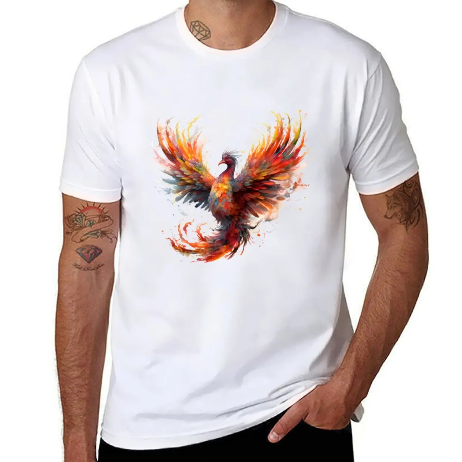 

Majestic Fire Phoenix T-Shirt cotton t shirt pack cotton tshirt 100% T-Shirt