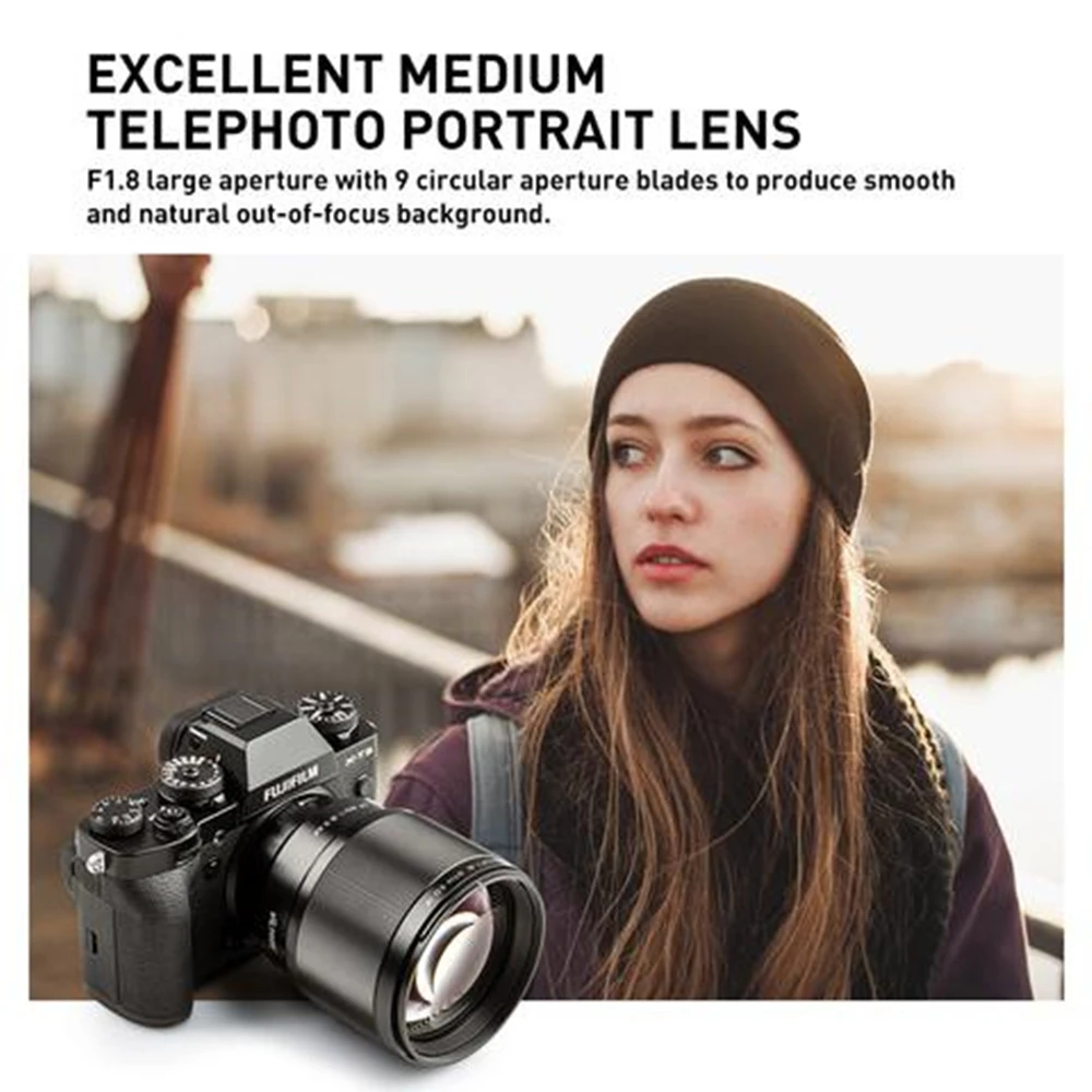 VILTROX 85mm F1.8 Full Frame Standard Portrait Lens For Nikon Fujifilm Sony Lens Auto Focus Lens Fuji Mount Camera Lens