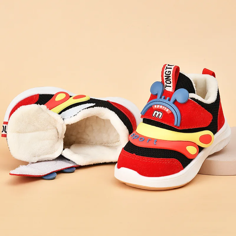 Scarpe da bambino autunno inverno con peluche moda neonati maschi e femmine Sneakers per bambini con suola morbida antiscivolo resistente all'usura Size15-25