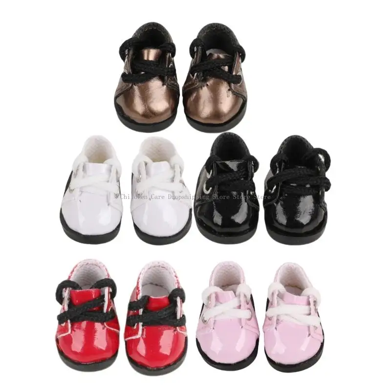 Meia dúzia calçados brilhantes para bonecas com tamanho 17 e variações cores calçados PVC