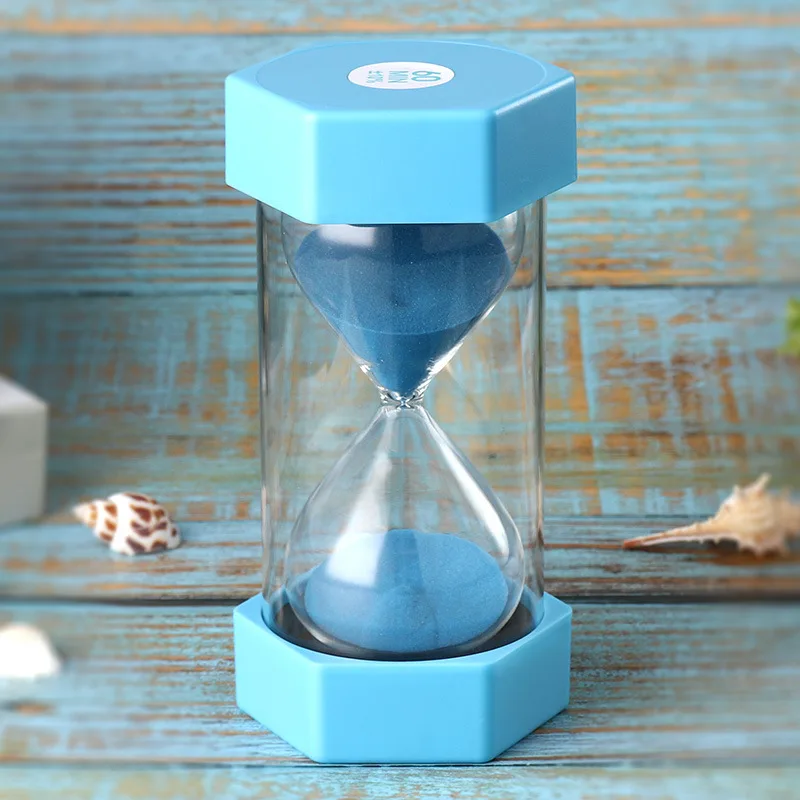 Hexagon Color Hourglass Plastic Timer 10/30 Minutes Children's Birthday Gift Drop-resistant Creative Toys Simple Home Decoration